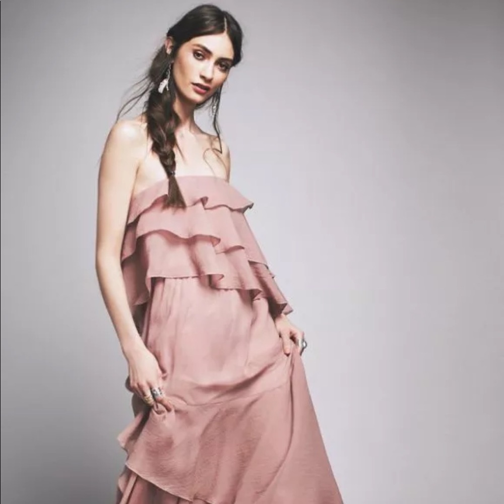 Free People Mauve Waterfall Dress sz6